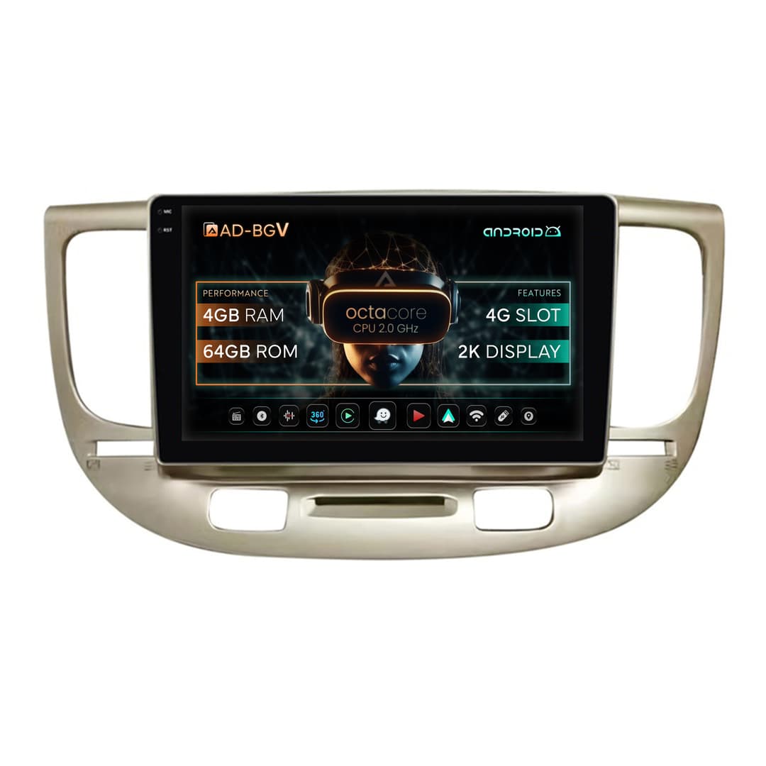Navigatie Kia Rio (2006-2011), Android, V-Octacore 4GB RAM + 64GB ROM, 9.5 Inch - AD-BGV9004+AD-BGRKIT232