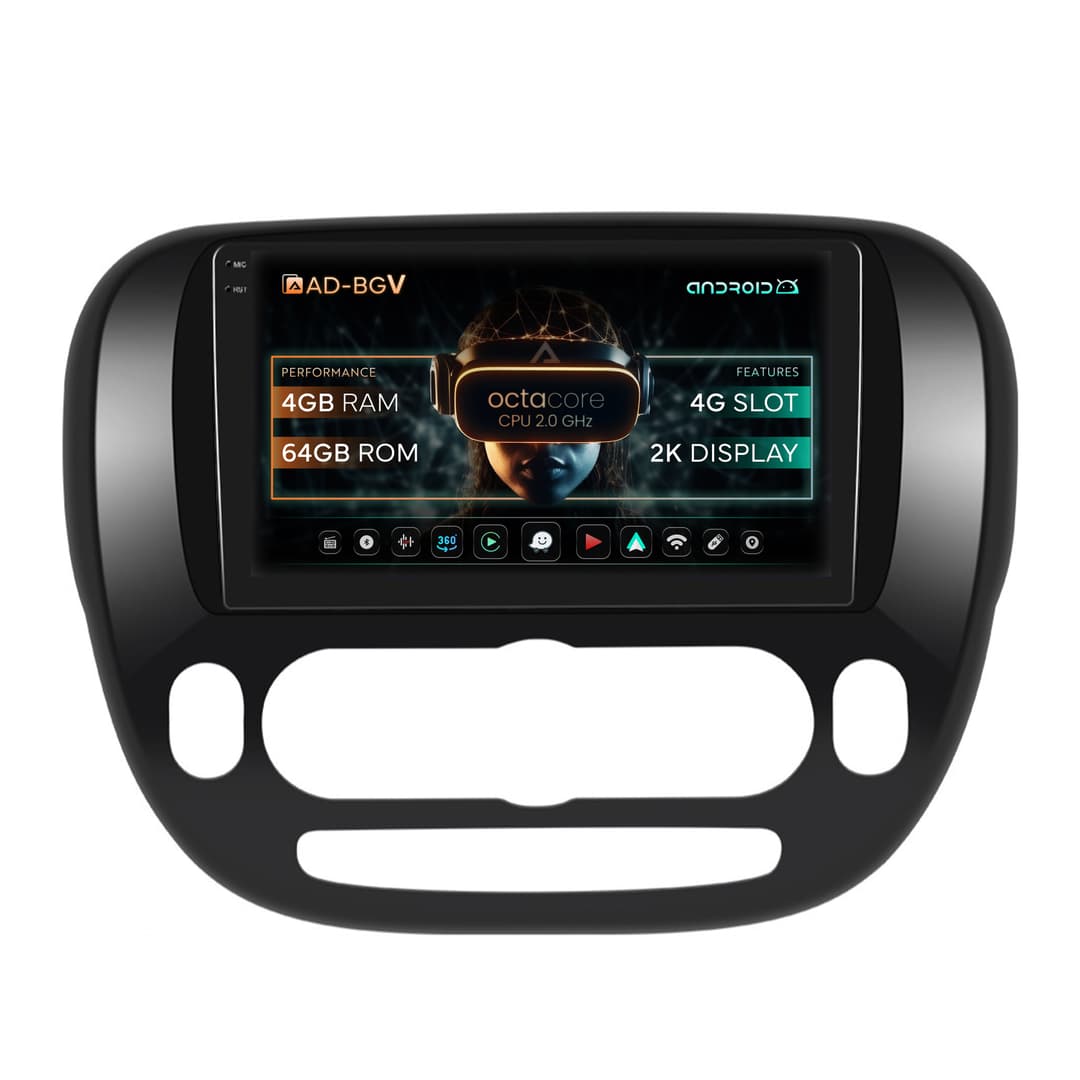 Navigatie Kia Soul (2014-2019), Android, V-Octacore 4GB RAM + 64GB ROM, 9.5 Inch - AD-BGV9004+AD-BGRKIT233V1