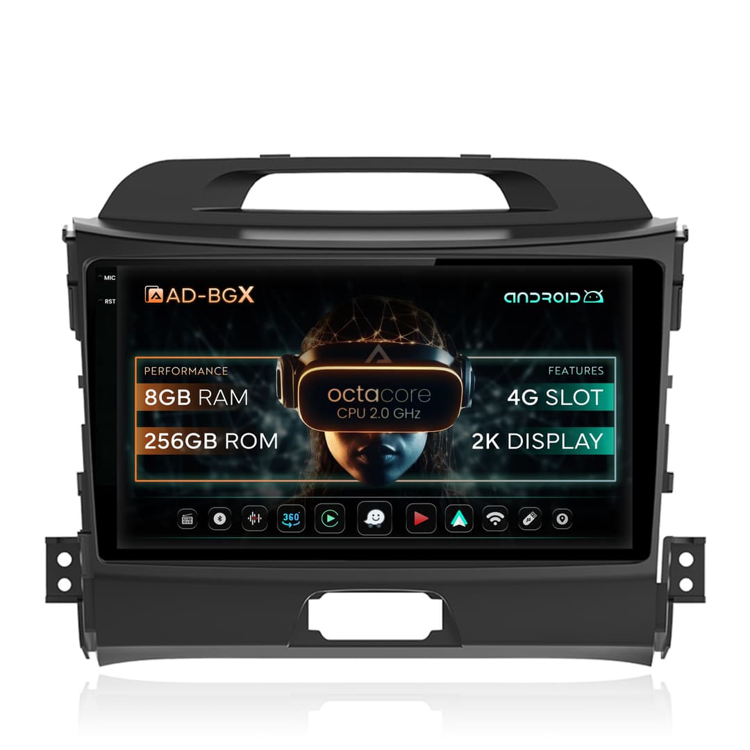 Navigatie Kia Sportage (2010-2016), Android, X-Octacore 8GB RAM + 256GB ROM, 9.5 Inch - AD-BGX9008+AD-BGRKIT146