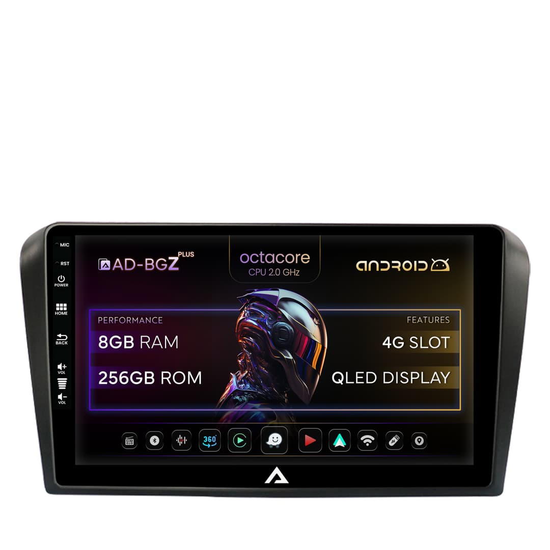 Navigatie Mazda 3 (2003-2009), Android, Z-Octacore 8GB RAM + 256GB ROM, 9 Inch - AD-BGZ9008+AD-BGRKIT322