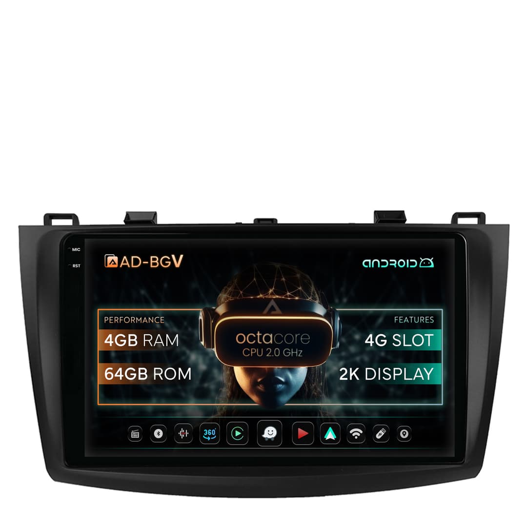 Navigatie Mazda 3 (2009-2013), Android, V-Octacore 4GB RAM + 64GB ROM, 9.5 Inch - AD-BGV9004+AD-BGRKIT320