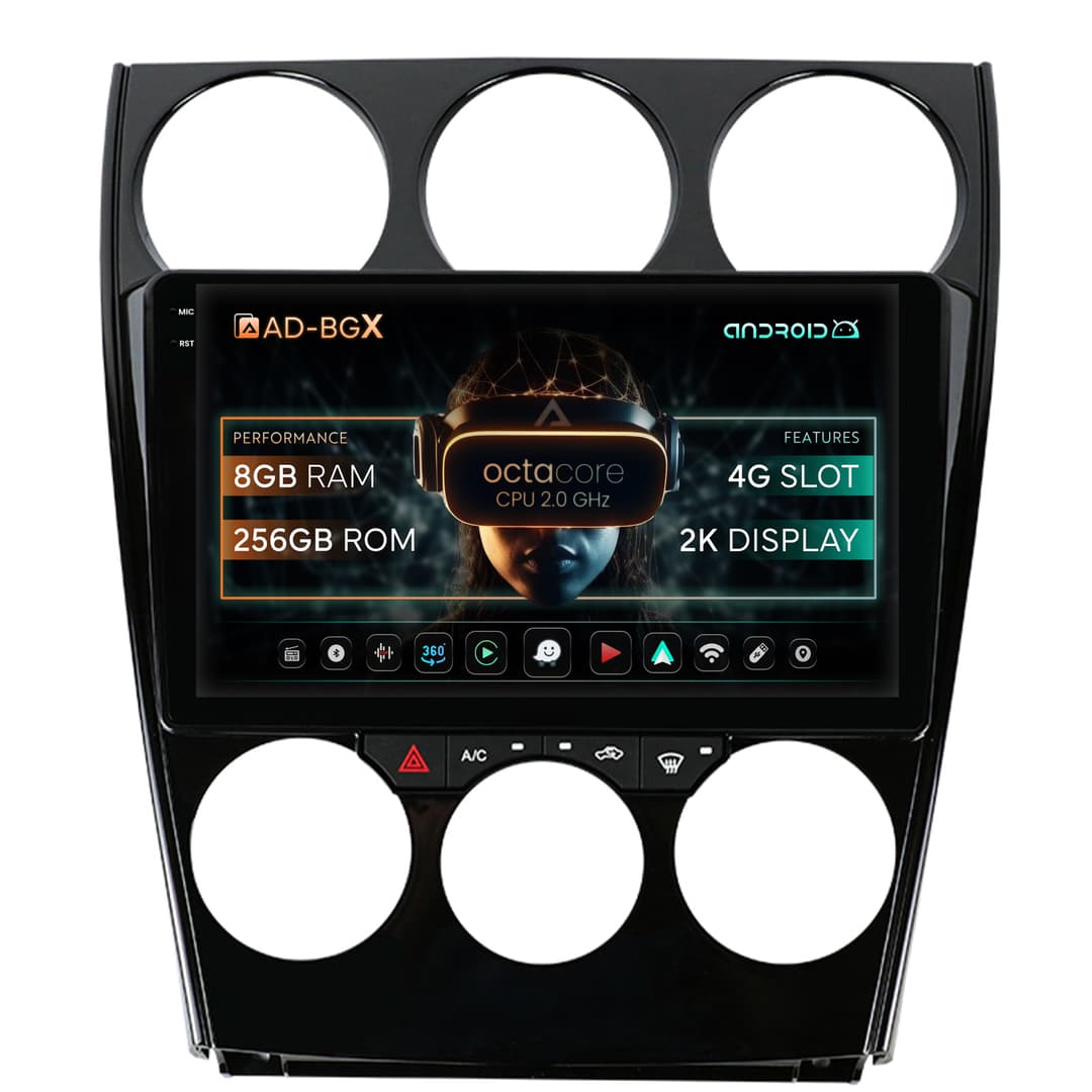 Navigatie Mazda 6 (2002-2008), Android, X-Octacore 8GB RAM + 256GB ROM, 9.5 Inch - AD-BGX9008+AD-BGRKIT321