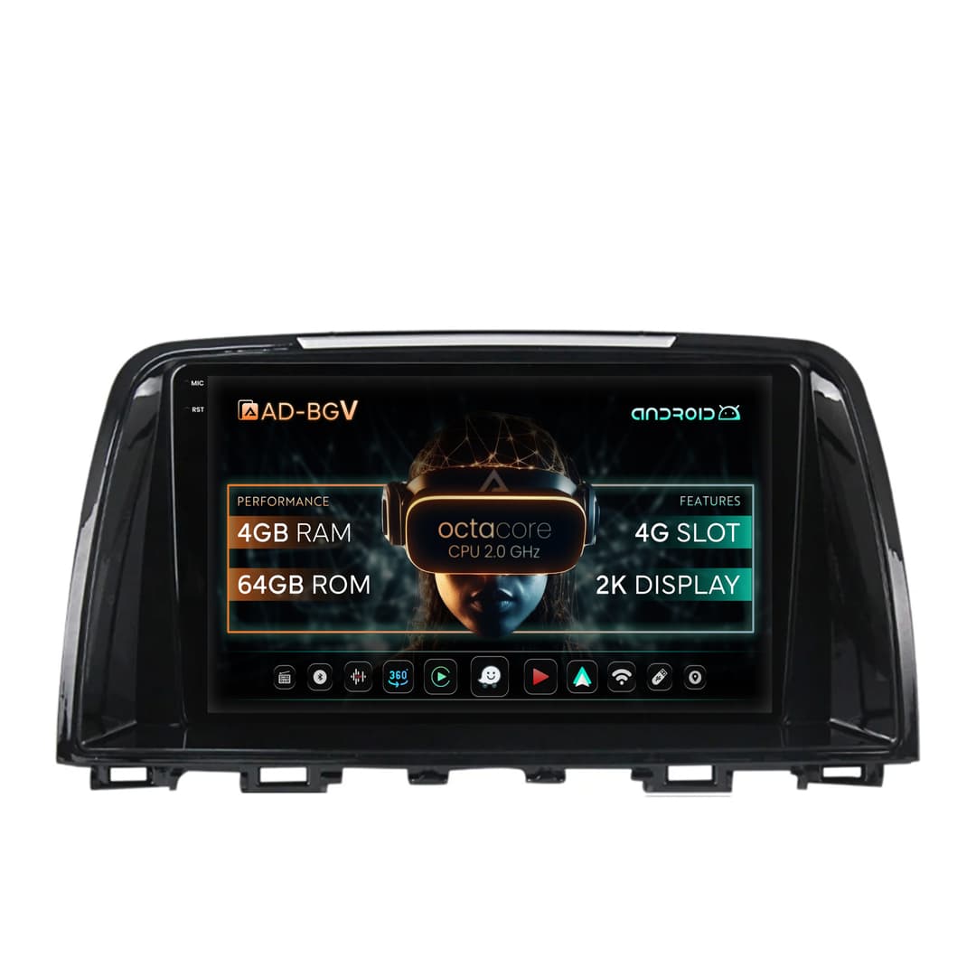 Navigatie Mazda 6 (2013-2015), Android, V-Octacore 4GB RAM + 64GB ROM, 9.5 Inch - AD-BGV9004+AD-BGRKIT328v2