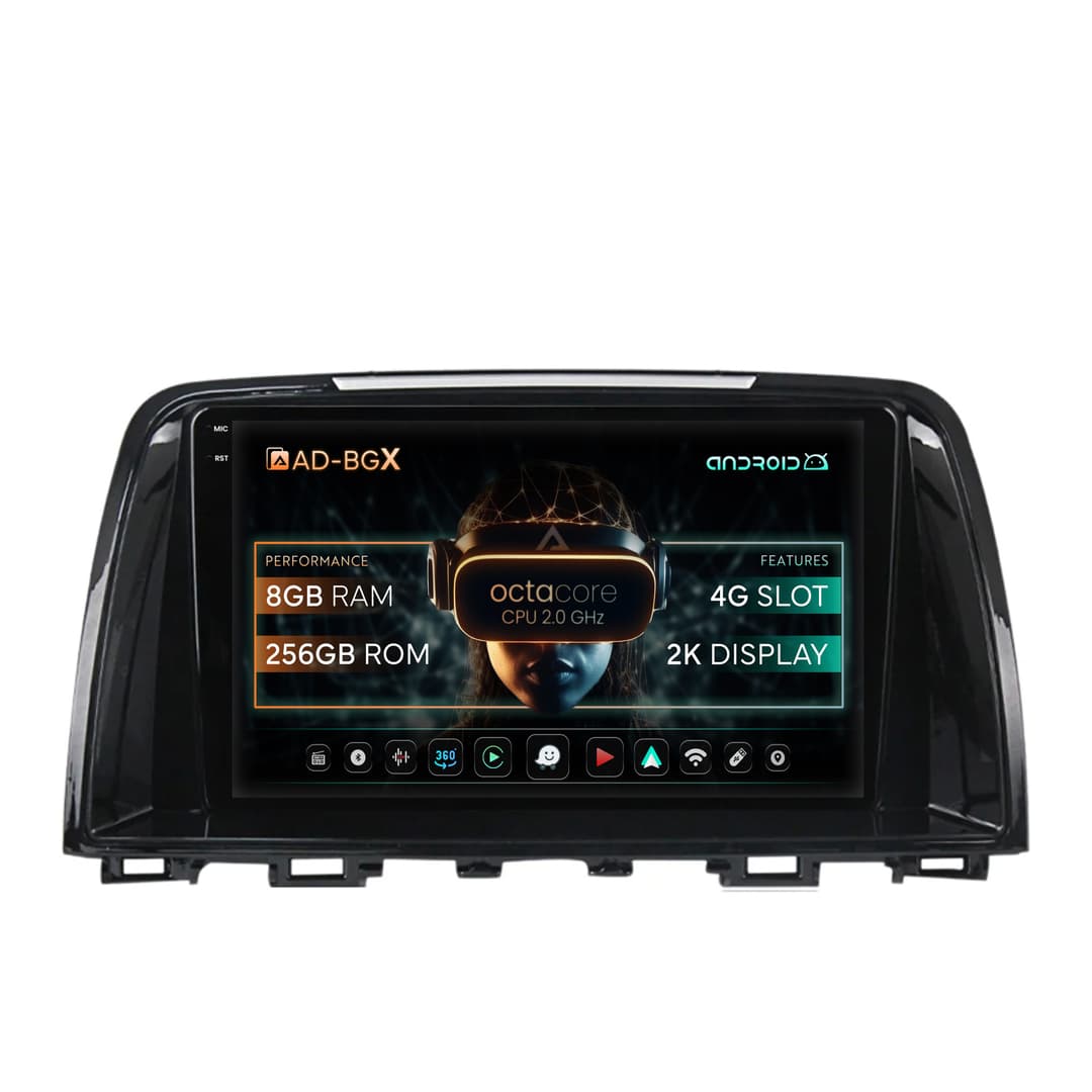 Navigatie Mazda 6 (2013-2015), Android, X-Octacore 8GB RAM + 256GB ROM, 9.5 Inch - AD-BGX9008+AD-BGRKIT328v2