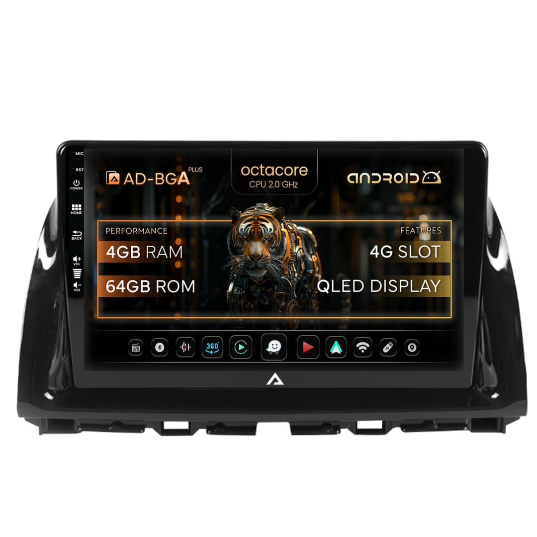 Navigatie Mazda CX-5 (2012-2015), Android, A-Octacore 4GB RAM + 64GB ROM, 10.1 Inch - AD-BGA10004+AD-BGRKIT319