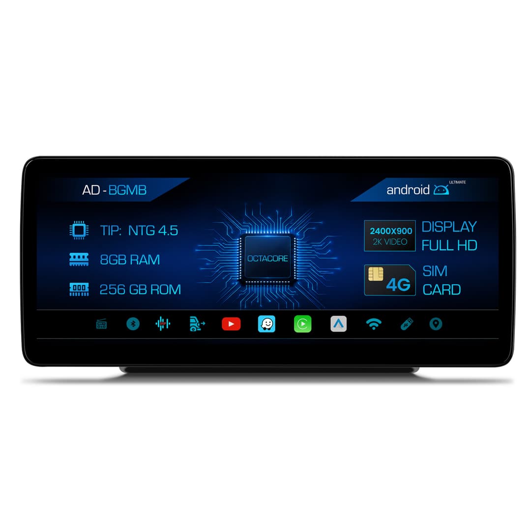 Navigatie Mercedes Benz B-Class W246 (2012-2015), NTG 4.5, Android, MB-Octacore, 8GB RAM + 256GB ROM, 12.3 Inch - AD-BGMB1200845+AD-BGRKITMB008