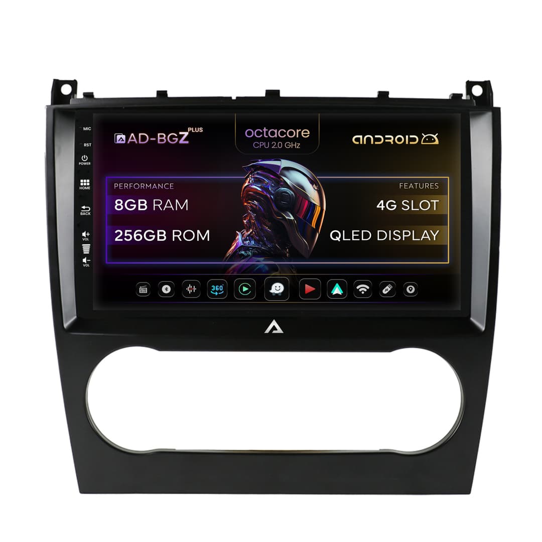 Navigatie Mercedes Benz C-Class W203 (2004-2011), Android, Z-Octacore 8GB RAM + 256GB ROM, 9 INCH - AD-BGZ9008+AD-BGRKIT414
