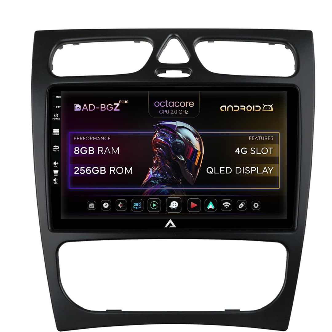 Navigatie Mercedes Benz C-Class W203 (2000-2005), Android, Z-Octacore 8GB RAM + 256GB ROM, 9 INCH - AD-BGZ9008+AD-BGRKIT416
