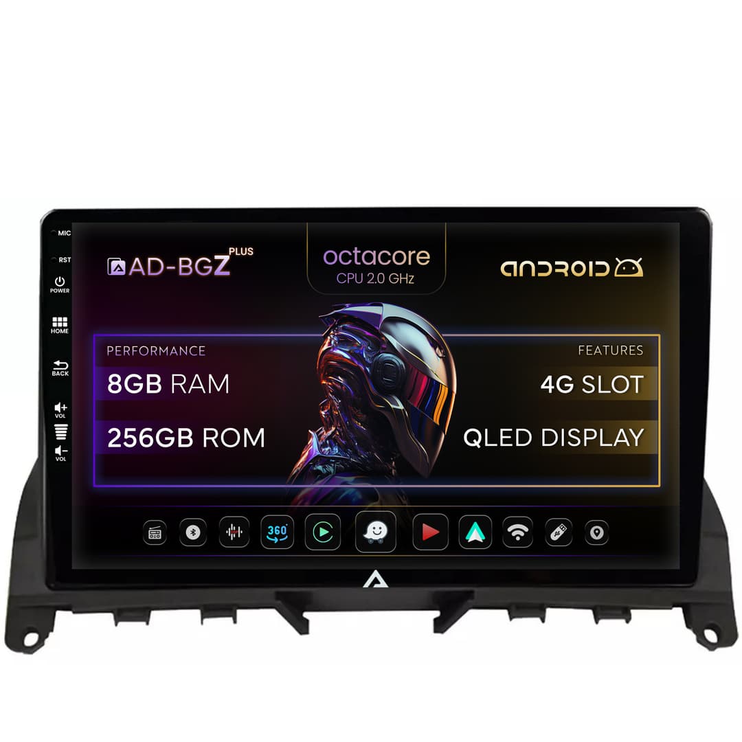 Navigatie Mercedes Benz C-Class W204 (2006-2012), Android, Z-Octacore 8GB RAM + 256GB ROM, 9 Inch - AD-BGZ9008+AD-BGRKIT419
