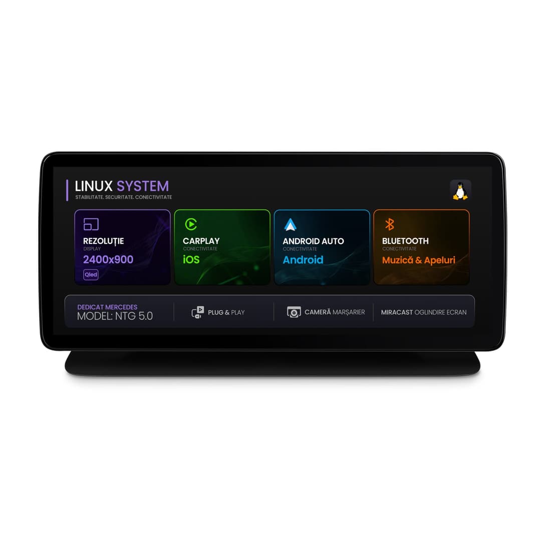 Navigatie Mercedes Benz CLS W218 (2014-2017), Linux OS OEM, NTG 5.0, CarPlay Android Auto Wireless, MirrorLink, Camera AHD, 12.3 Inch -