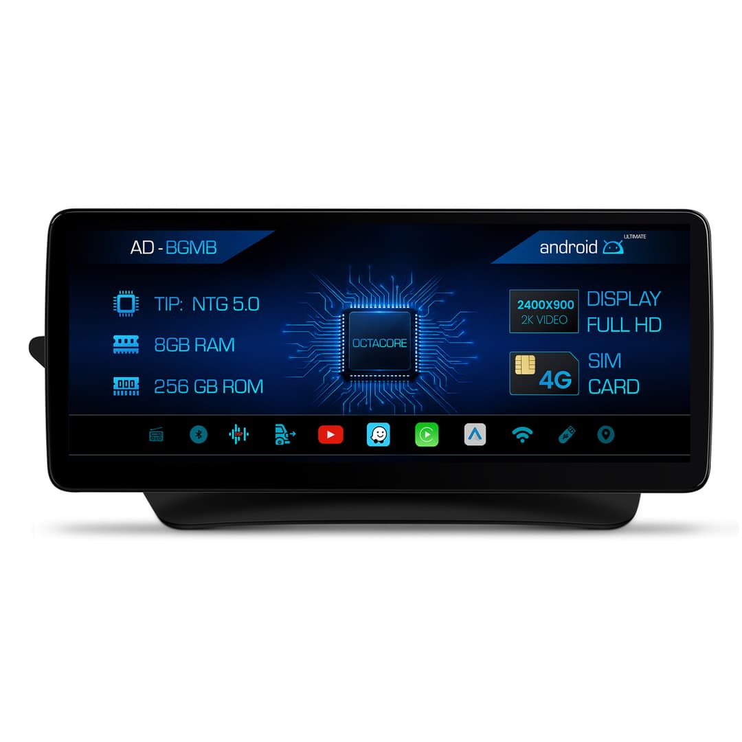 Navigatie Mercedes Benz E-Class C207 (2015-2016), NTG 5.0, Android, MB-Octacore, 8GB RAM + 256GB ROM, 12.3 Inch - AD-BGMB1200850+AD-BGRKITMB010