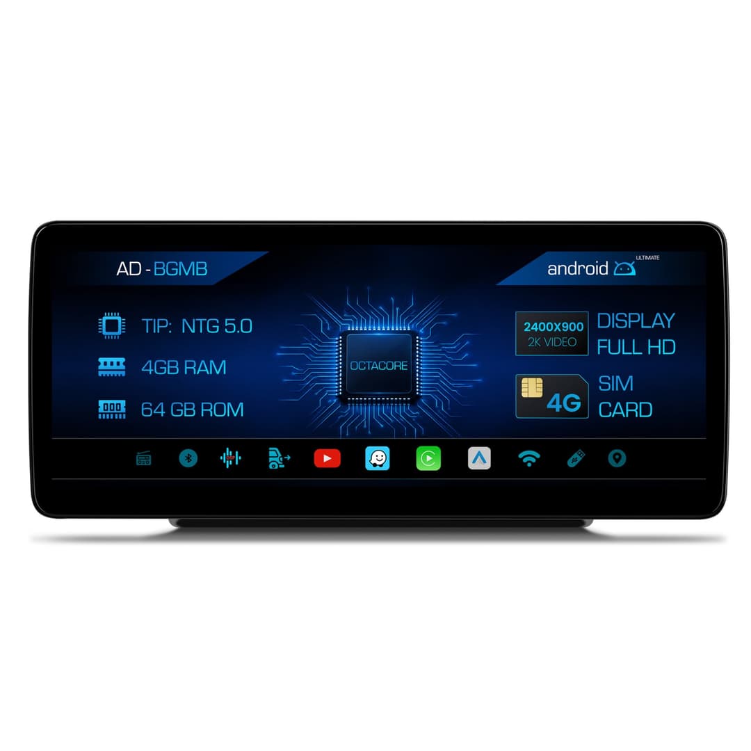 Navigatie Mercedes Benz GLC X253 (2016-2018), NTG 5.0, Android, MB-Octacore, 4GB RAM + 64GB ROM, 12.3 Inch - AD-BGMB1200450+AD-BGRKITMB005V