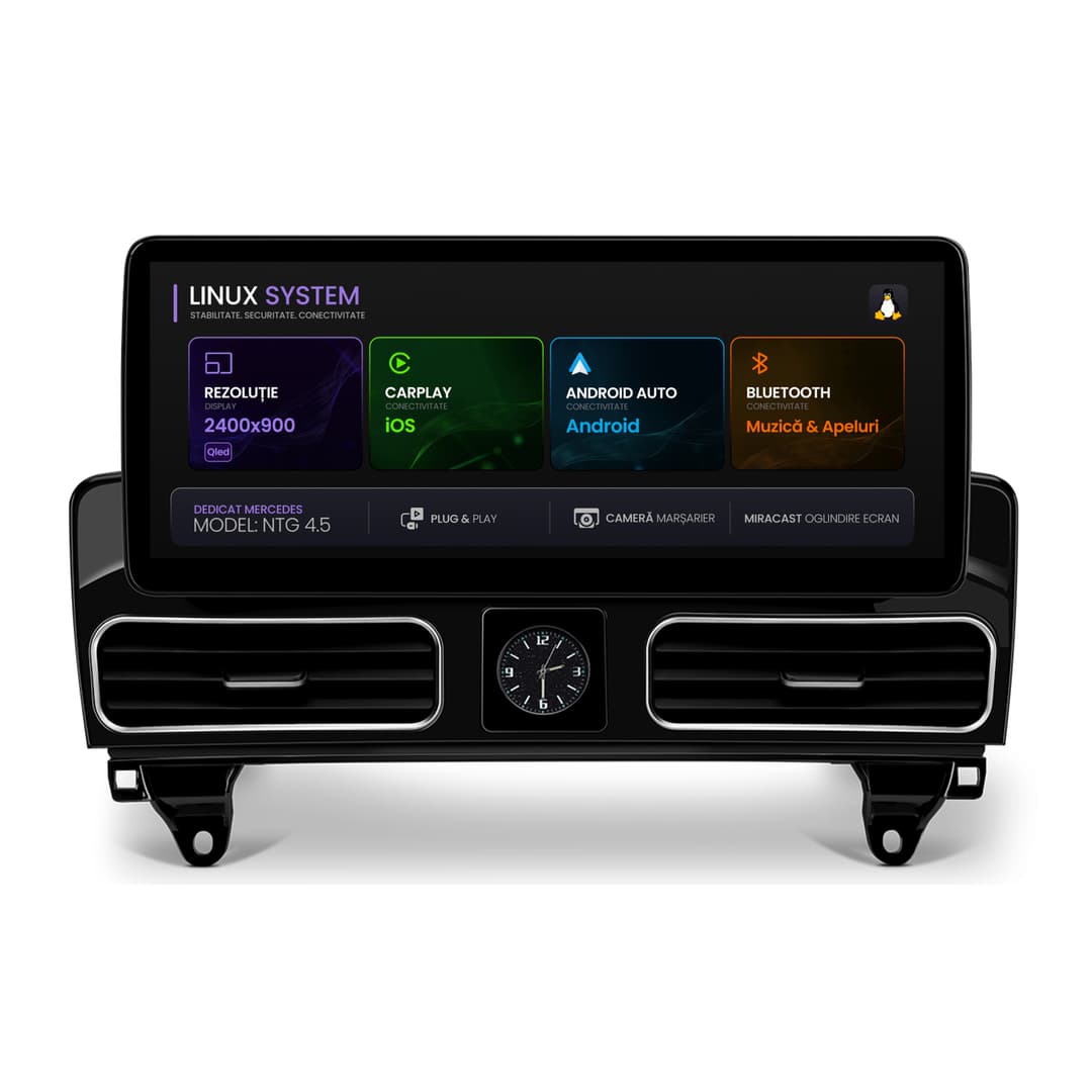 Navigatie Mercedes Benz ML GL W166 X166 (2012-2015), Linux OS OEM, NTG 4.5, CarPlay Android Auto Wireless, MirrorLink, Camera AHD, 12.3 Inch -