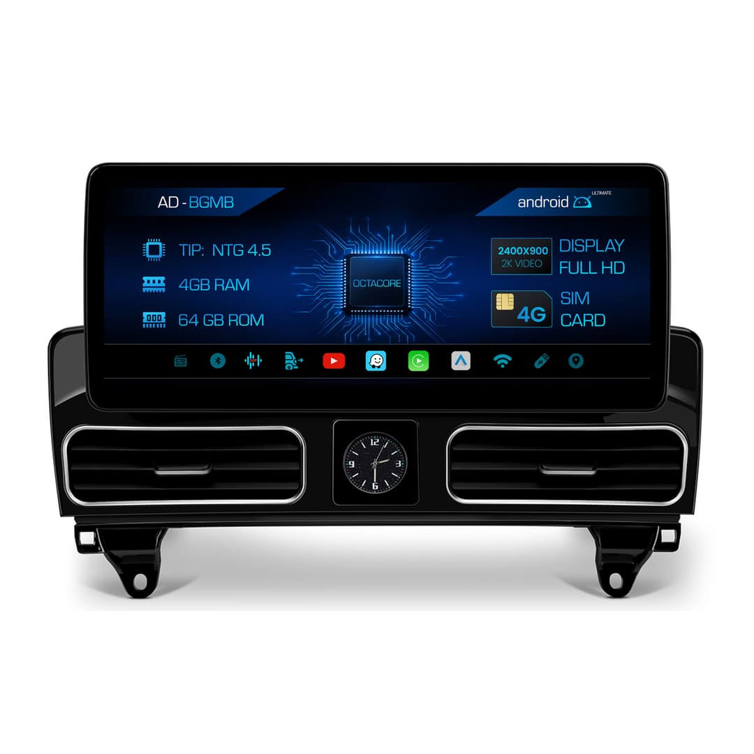 Navigatie Mercedes Benz ML GL W166 X166 (2012-2015), NTG 4.5, Android, MB-Octacore, 4GB RAM + 64GB ROM, 12.3 Inch - AD-BGMB1200445+AD-BGRKITMB016