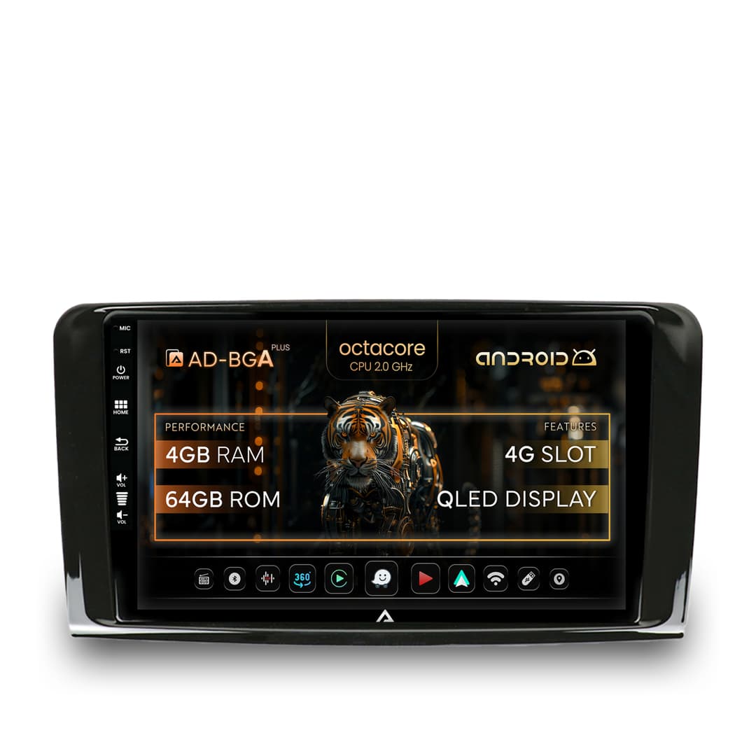 Navigatie Mercedes Benz ML W164 GL X164, Android, A-Octacore 4GB RAM + 64GB ROM, 9 Inch - AD-BGA9004+AD-BGRKIT405