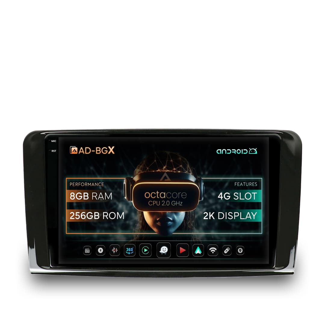 Navigatie Mercedes Benz ML W164 GL X164, Android, X-Octacore 8GB RAM + 256GB ROM, 9.5 Inch - AD-BGX9008+AD-BGRKIT405