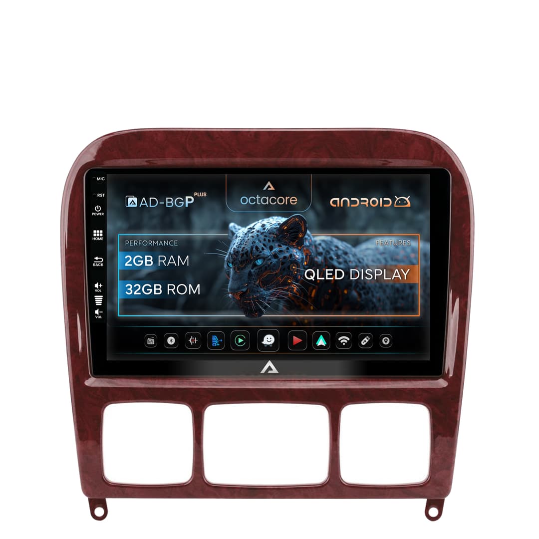 Navigatie Mercedes Benz S-Class (1998-2005), Android, P-Octacore 2GB RAM + 32GB ROM, 9 Inch - AD-BGP9002+AD-BGRKIT408