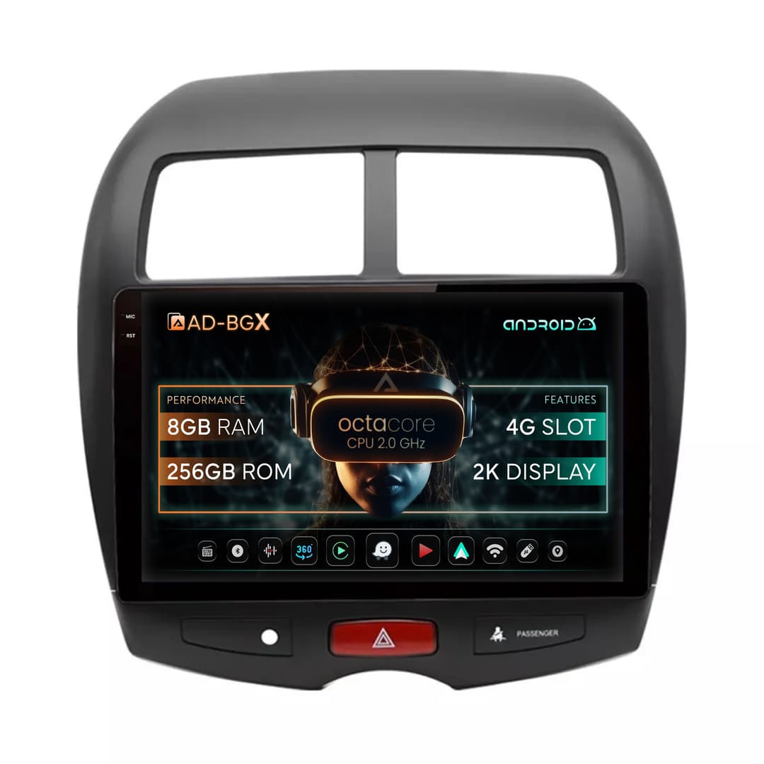 Navigatie Mitsubishi ASX Peugeot 4008 (2010-2018), Android, X-Octacore 8GB RAM + 256GB ROM, 10.36 Inch - AD-BGX10008+AD-BGRKIT267