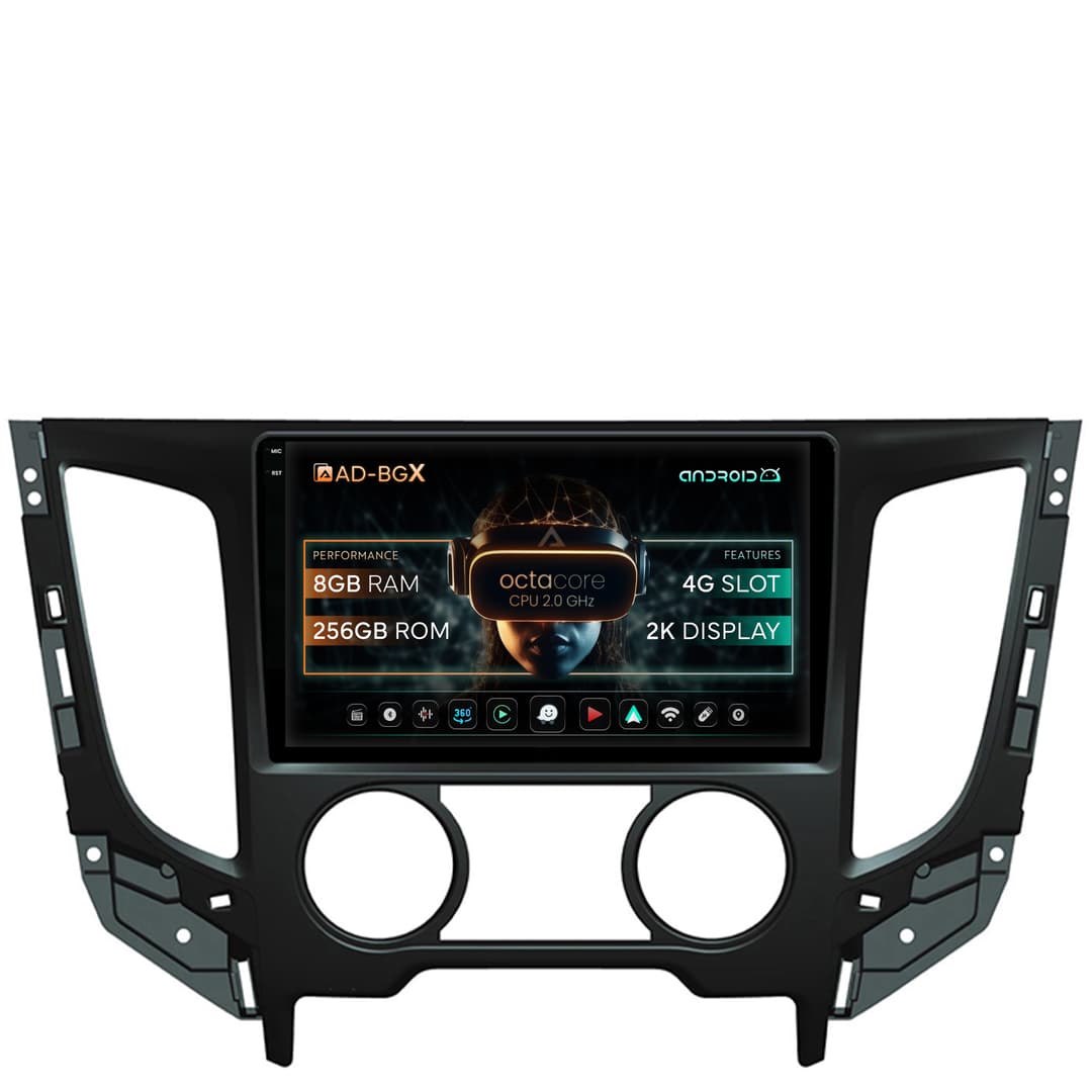 Navigatie Mitsubishi L200 (2014-2020), Android, X-Octacore 8GB RAM + 256GB ROM, 9.5 Inch - AD-BGX9008+AD-BGRKIT273