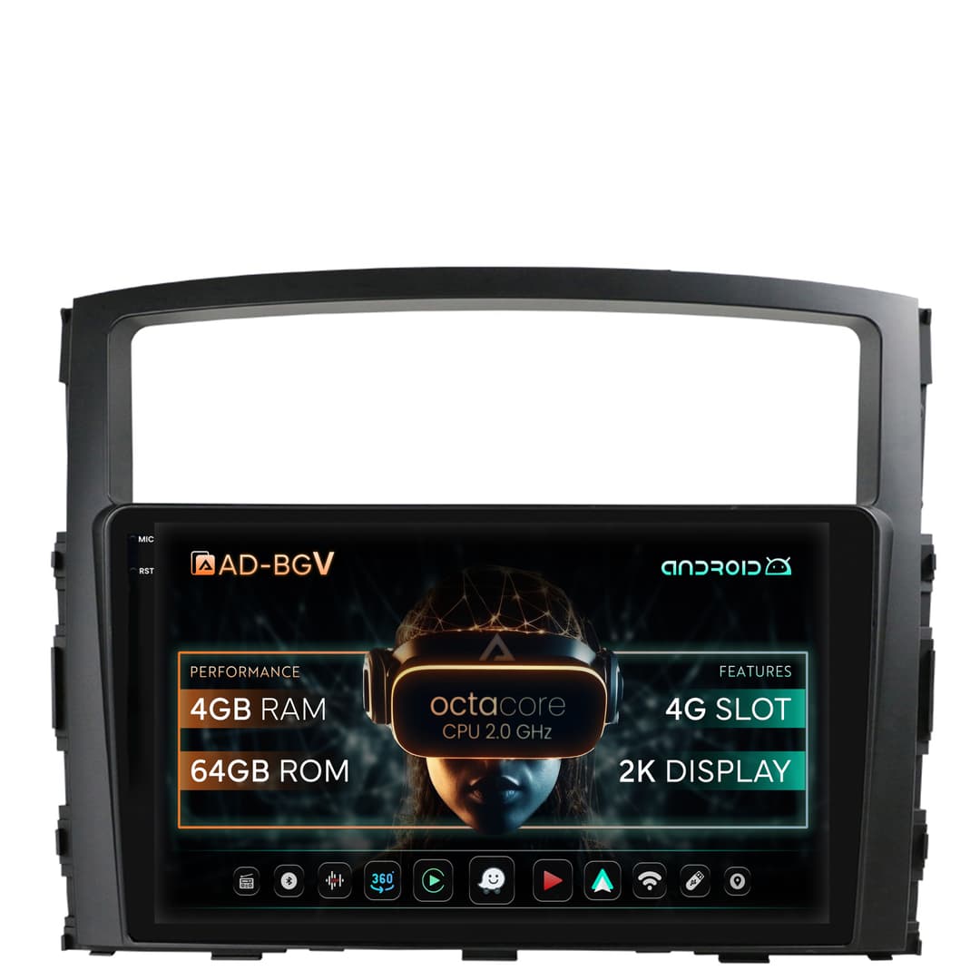 Navigatie Mitsubishi Pajero (2006-2014), Android, V-Octacore 4GB RAM + 64GB ROM, 9.5 Inch - AD-BGV9004+AD-BGRKIT271