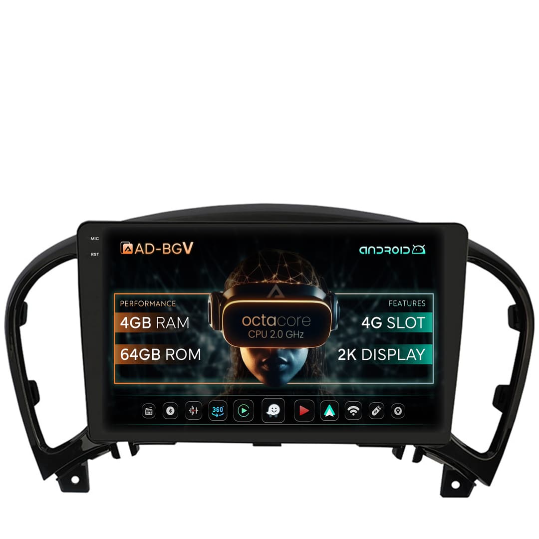 Navigatie Nissan Juke (2010-2019), Android, V-Octacore 4GB RAM + 64GB ROM, 9.5 Inch - AD-BGV9004+AD-BGRKIT168