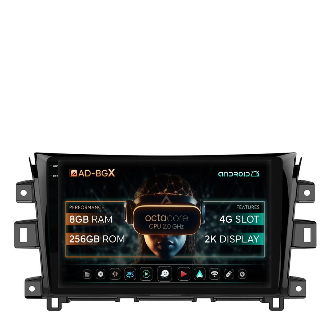 Navigatie Nissan Navara (2015+), Android, X-Octacore 8GB RAM + 256GB ROM, 10.36 Inch - AD-BGX10008+AD-BGRKIT163