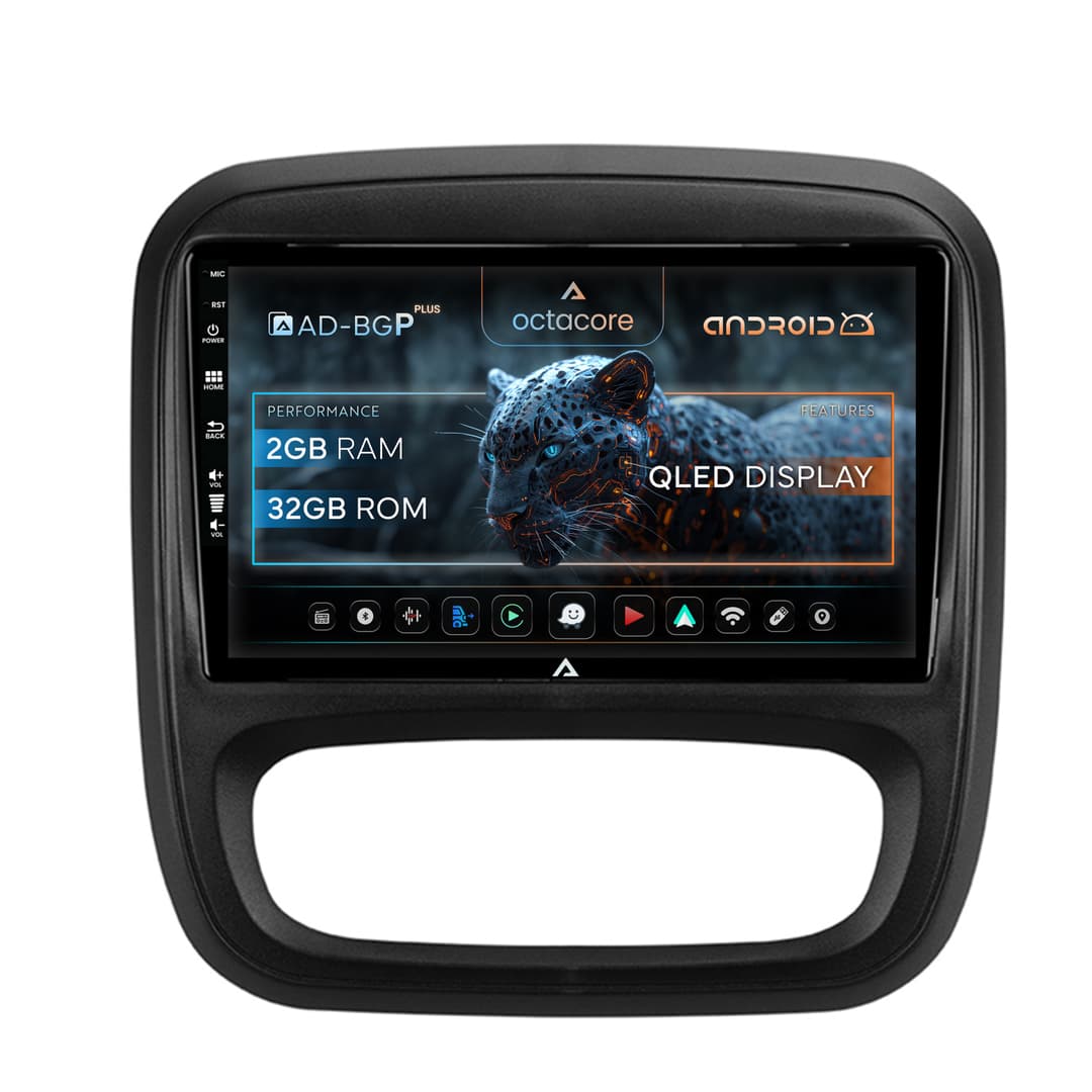 Navigatie Opel Vivaro Renault Trafic Fiat Talento (2014-2017), Android, P-Octacore 2GB RAM + 32GB ROM, 9 Inch - AD-BGP9002+AD-BGRKIT389
