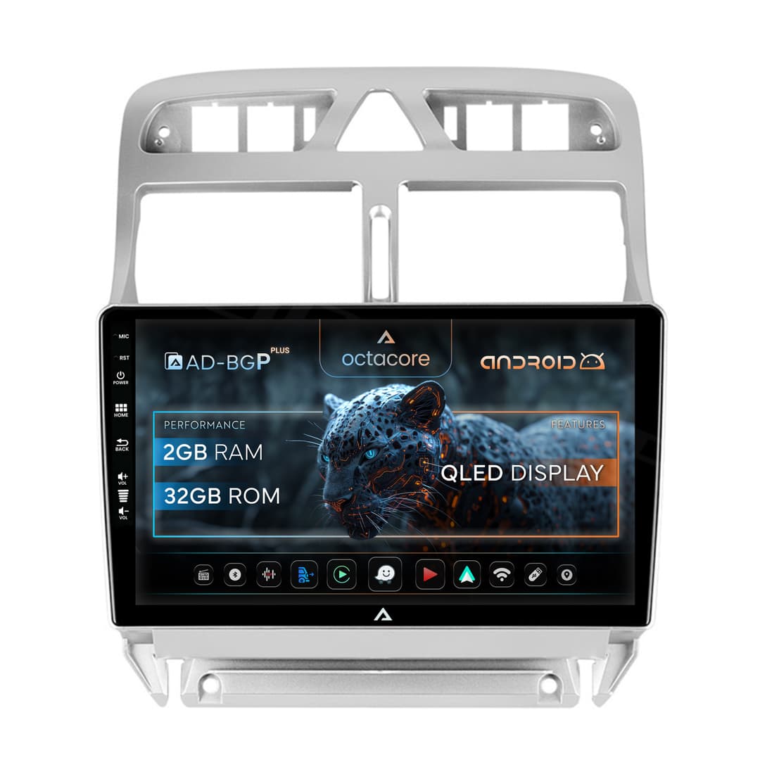 Navigatie Peugeot 307, Android, P-Octacore 2GB RAM + 32GB ROM, 9 Inch - AD-BGP9002+AD-BGRKIT266