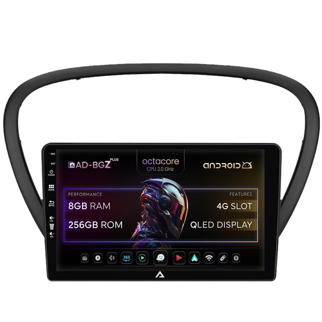 Navigatie Peugeot 607 (2004-2011), Android, Z-Octacore 8GB RAM + 256GB ROM, 9 Inch - AD-BGZ9008+AD-BGRKIT266V4