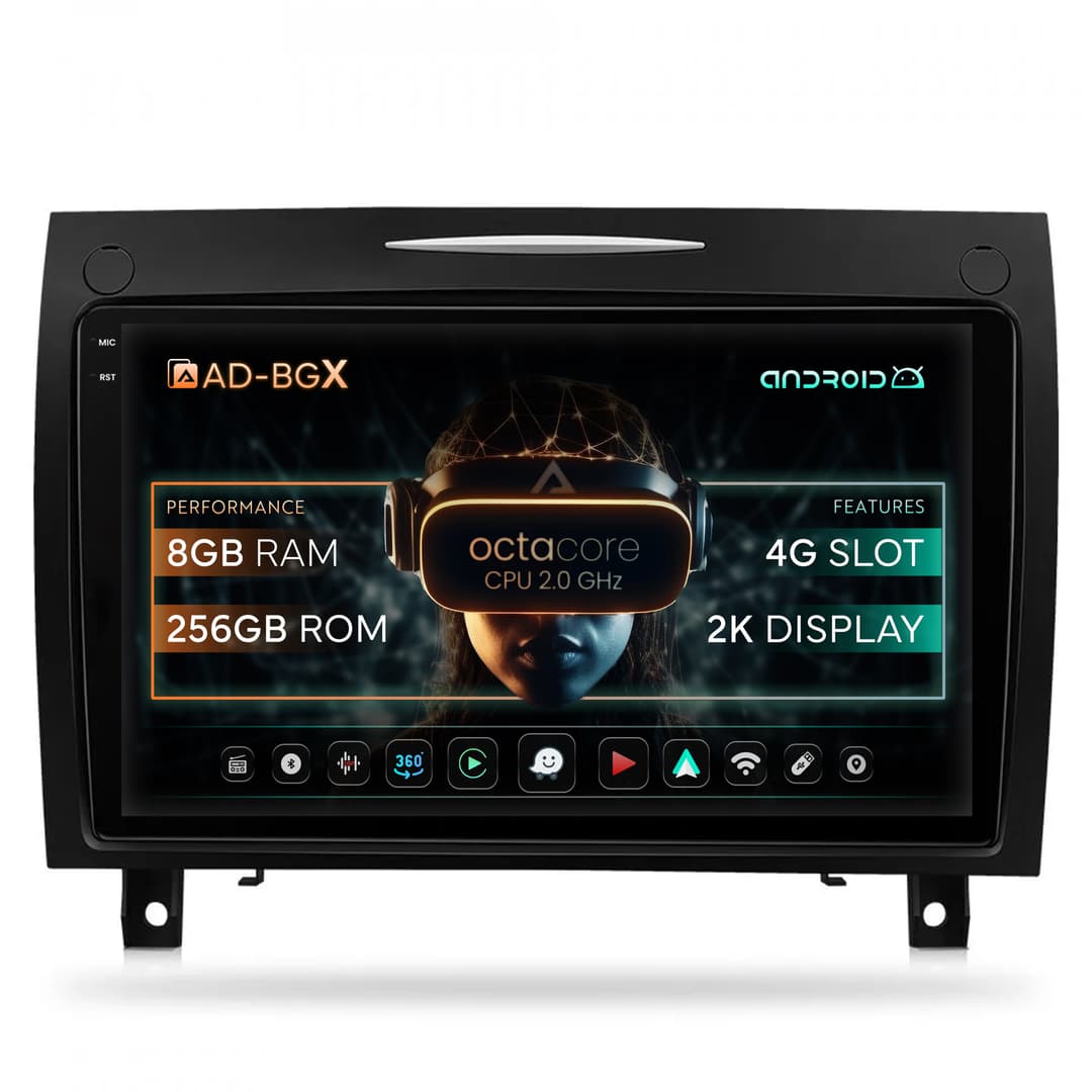 Navigatie Renault Benz SLK (2006-2010), Android, X-Octacore 8GB RAM + 256GB ROM, 9.5 Inch - AD-BGX9008+AD-BGRKIT406V2