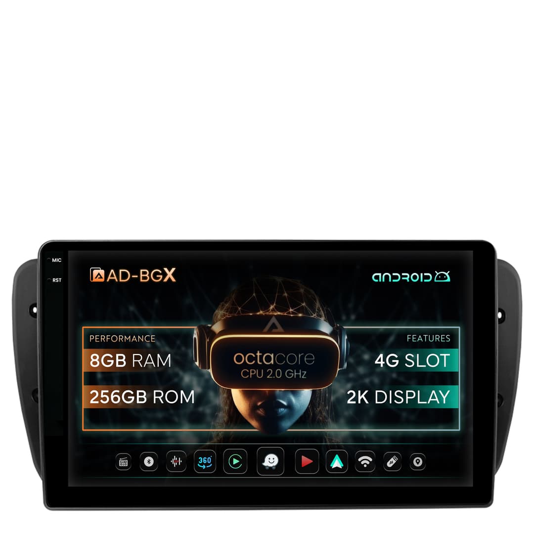 Navigatie Seat Ibiza (2009-2013), Android, X-Octacore 8GB RAM + 256GB ROM, 9.5 Inch - AD-BGX9008+AD-BGRKIT049