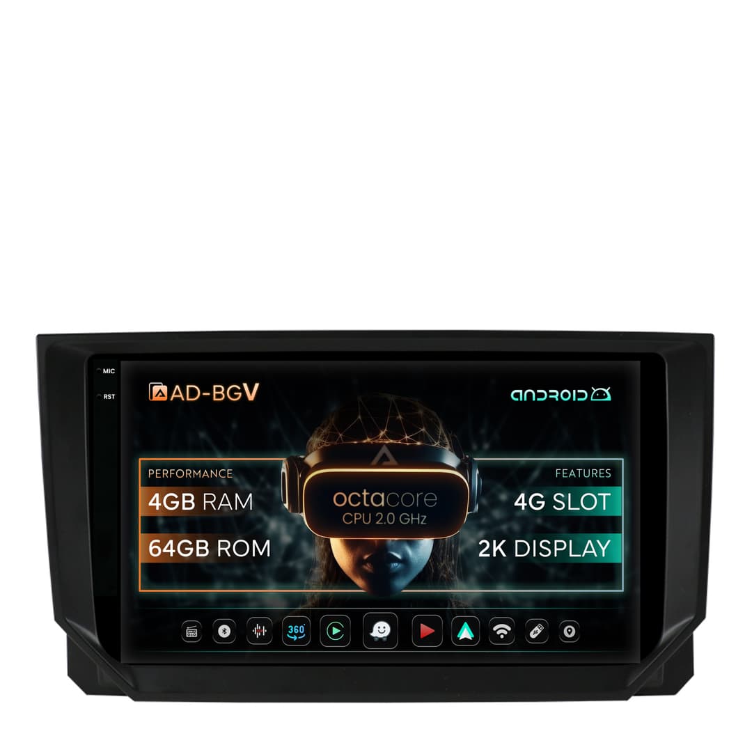 Navigatie Seat Ibiza Arona (2017-2021), Android, V-Octacore 4GB RAM + 64GB ROM, 9.5 Inch - AD-BGV9004+AD-BGRKIT045