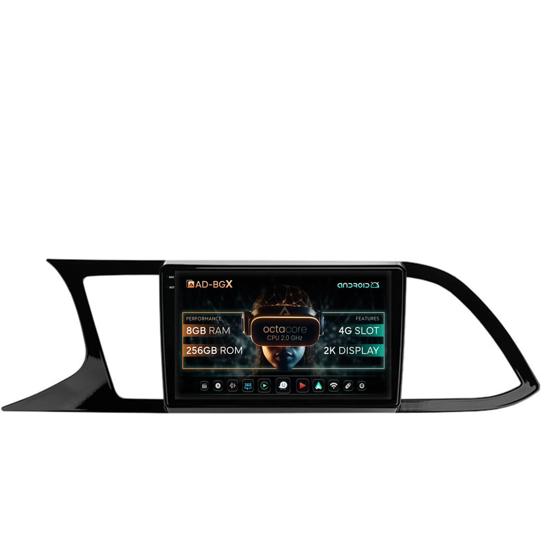 Navigatie Seat Leon 3 (2014-2020), Android, X-Octacore 8GB RAM + 256GB ROM, 9.5 Inch - AD-BGX9008+AD-BGRKIT047
