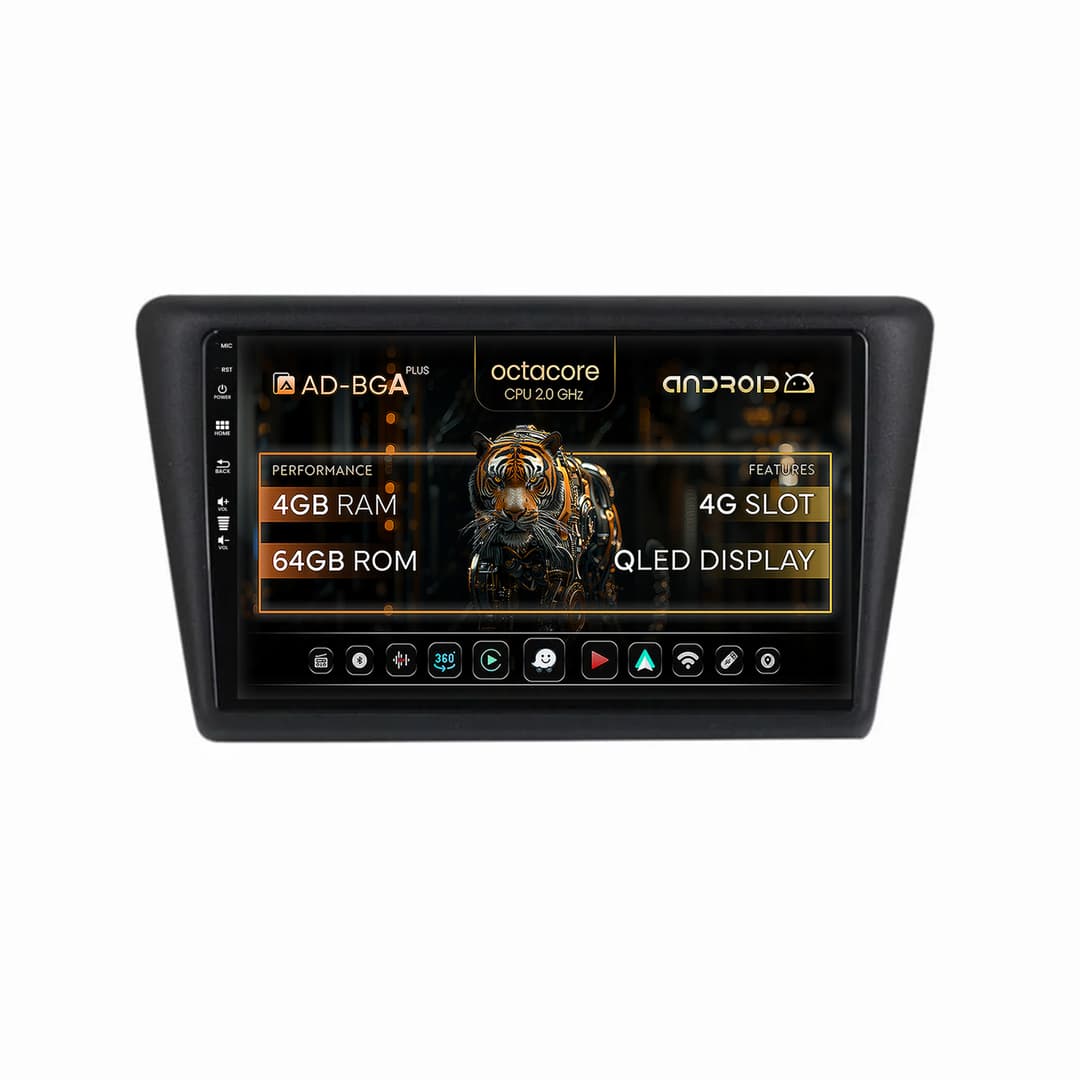 Navigatie Seat Toledo Skoda Rapid (2012-2019), Android, A-Octacore 4GB RAM + 64GB ROM, 9 Inch - AD-BGA9004+AD-BGRKIT026V2