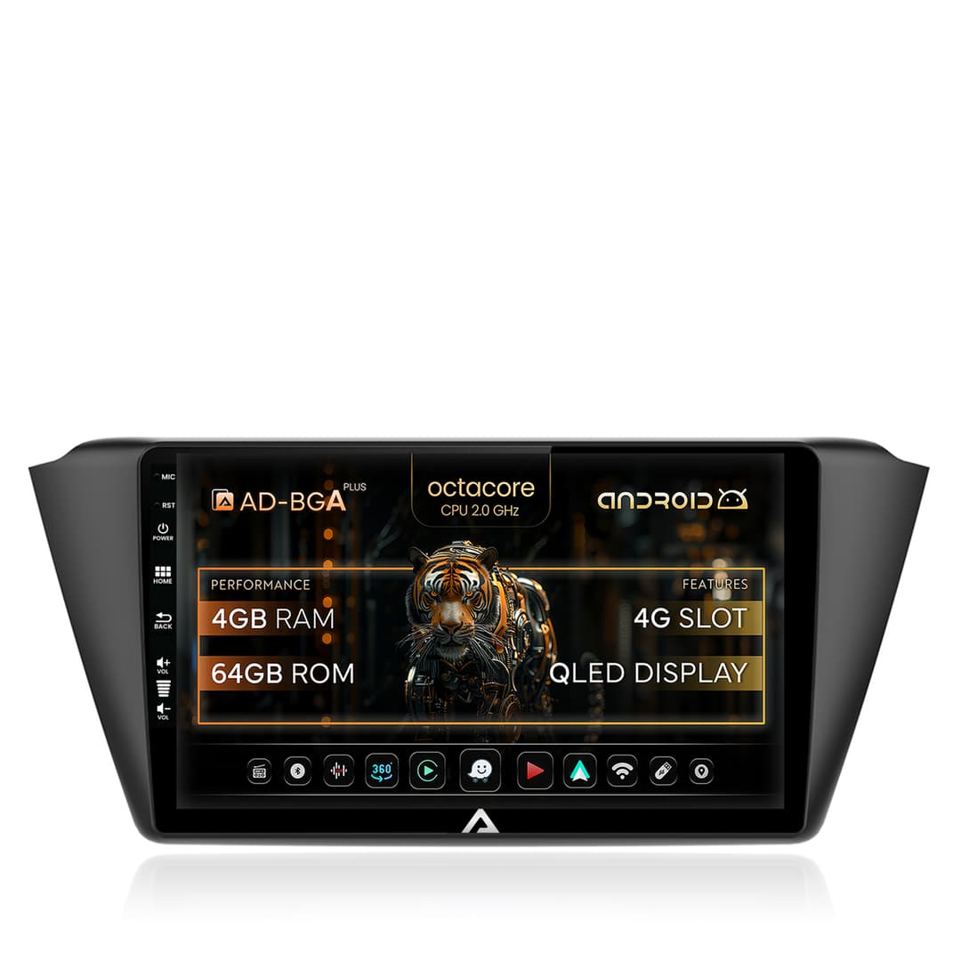 Navigatie Skoda Fabia (2015+), Android, A-Octacore 4GB RAM + 64GB ROM, 9 Inch - AD-BGA9004+AD-BGRKIT039