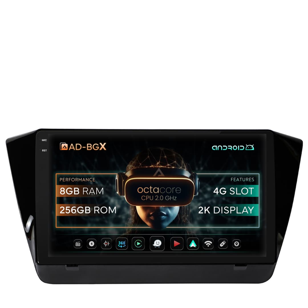 Navigatie Skoda Superb 3 (2015+), Android, X-Octacore 8GB RAM + 256GB ROM, 10.36 Inch - AD-BGX10008+AD-BGRKIT034