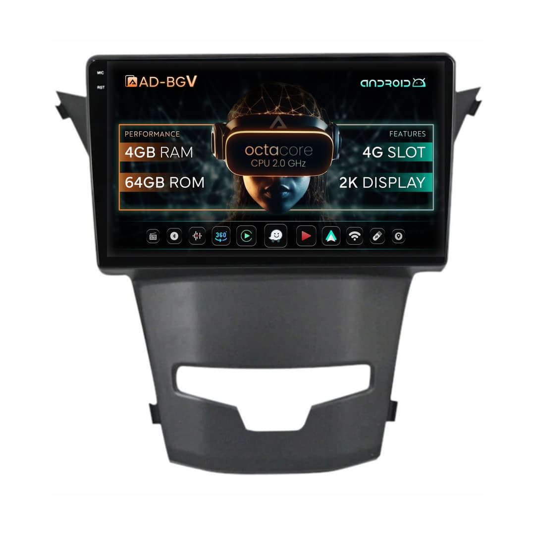 Navigatie Ssang Yong Korando (2013-2019), Android, V-Octacore 4GB RAM + 64GB ROM, 9.5 Inch - AD-BGV9004+AD-BGRKIT441