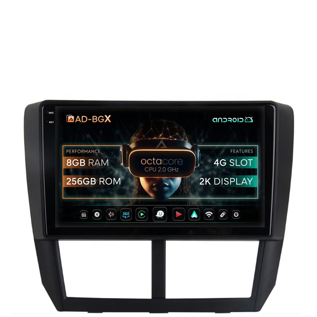 Navigatie Subaru Forester (2007-2013), Android, X-Octacore 8GB RAM + 256GB ROM, 9.5 Inch - AD-BGX9008+AD-BGRKIT333