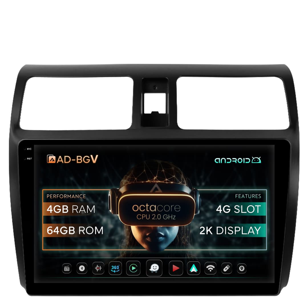 Navigatie Suzuki Swift (2003-2010), Android, V-Octacore 4GB RAM + 64GB ROM, 9.5 Inch - AD-BGV9004+AD-BGRKIT301