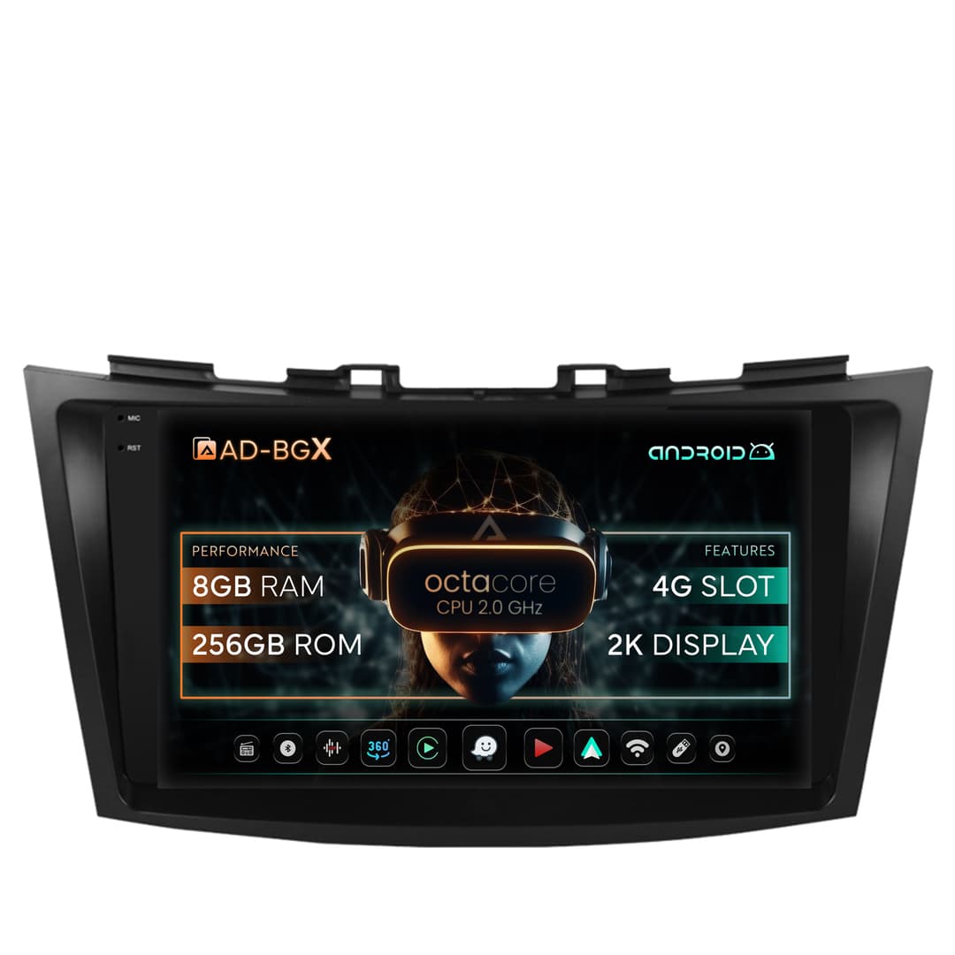 Navigatie Suzuki Swift (2011-2017), Android, X-Octacore 8GB RAM + 256GB ROM, 9.5 Inch - AD-BGX9008+AD-BGRKIT304