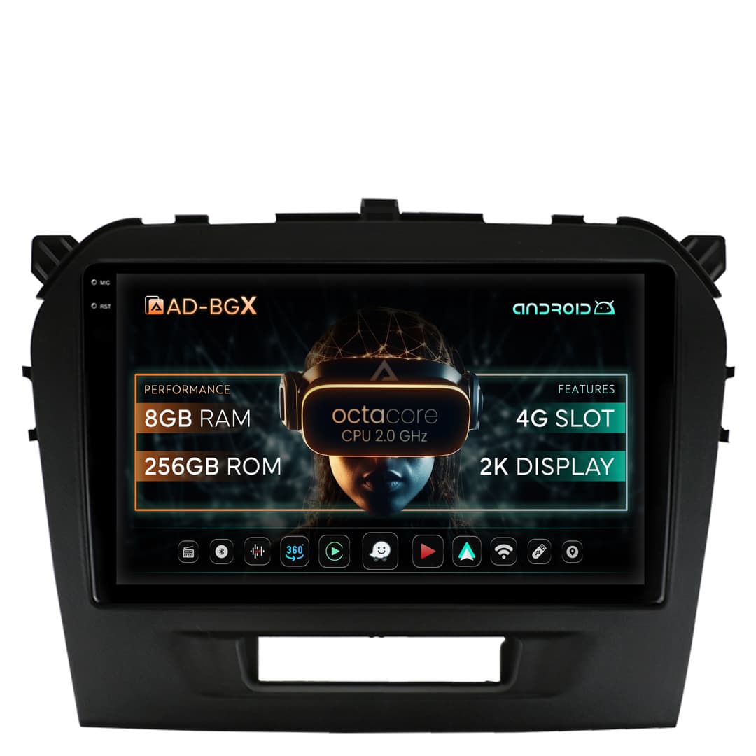 Navigatie Suzuki Vitara (2015+), Android, X-Octacore 8GB RAM + 256GB ROM, 9.5 Inch - AD-BGX9008+AD-BGRKIT299