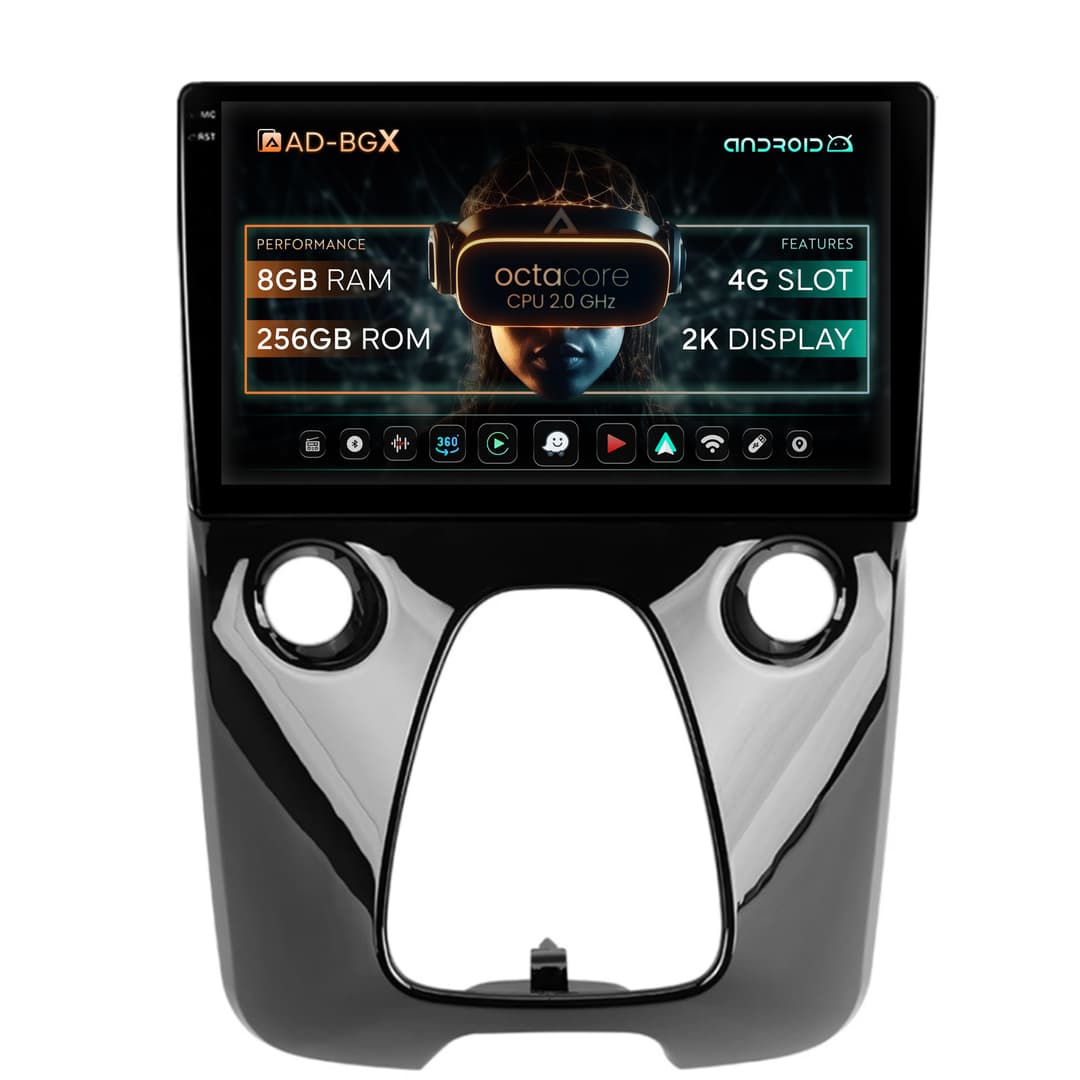 Navigatie Toyota AYGO (2014-2022), Android, X-Octacore 8GB RAM + 256GB ROM, 9.5 Inch - AD-BGX9008+AD-BGRKIT088