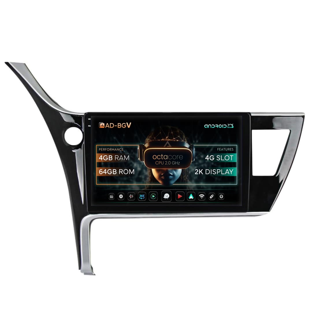 Navigatie Toyota Corolla Auris (2017-2020), Android, V-Octacore 4GB RAM + 64GB ROM, 10.36 Inch - AD-BGV10004+AD-BGRKIT079