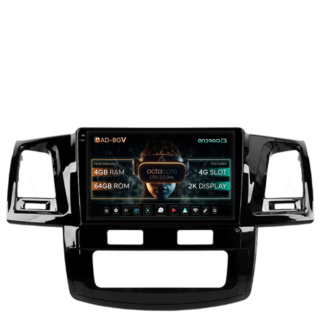 Navigatie Toyota Hilux (2008-2014), Android, V-Octacore 4GB RAM + 64GB ROM, 9.5 Inch - AD-BGV9004+AD-BGRKIT081
