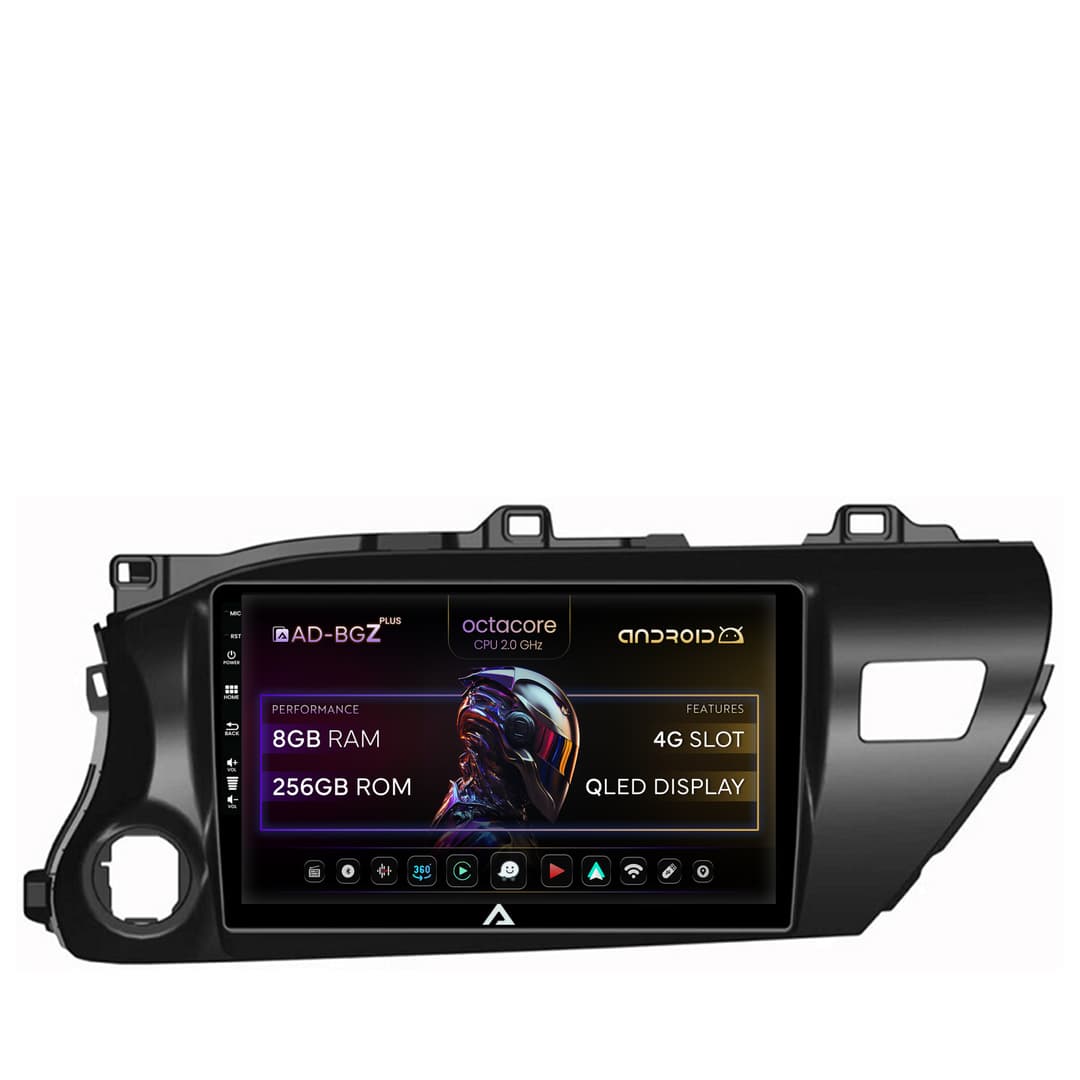 Navigatie Toyota Hilux (2015+), Android, Z-Octacore 8GB RAM + 256GB ROM, 9 Inch - AD-BGZ10008+AD-BGRKIT086