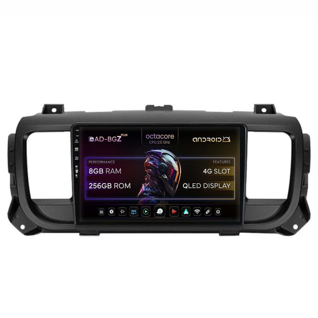 Navigatie Toyota Proace (2016+), Android, Z-Octacore 8GB RAM + 256GB ROM, 9 Inch - AD-BGZ9008+AD-BGRKIT065V2