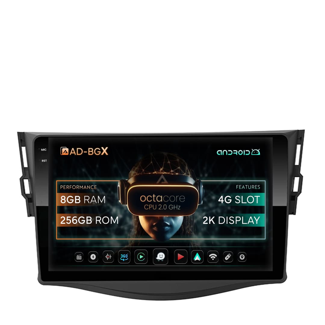 Navigatie Toyota RAV4 (2006-2013), Android, X-Octacore 8GB RAM + 256GB ROM, 9.5 Inch - AD-BGX9008+AD-BGRKIT096