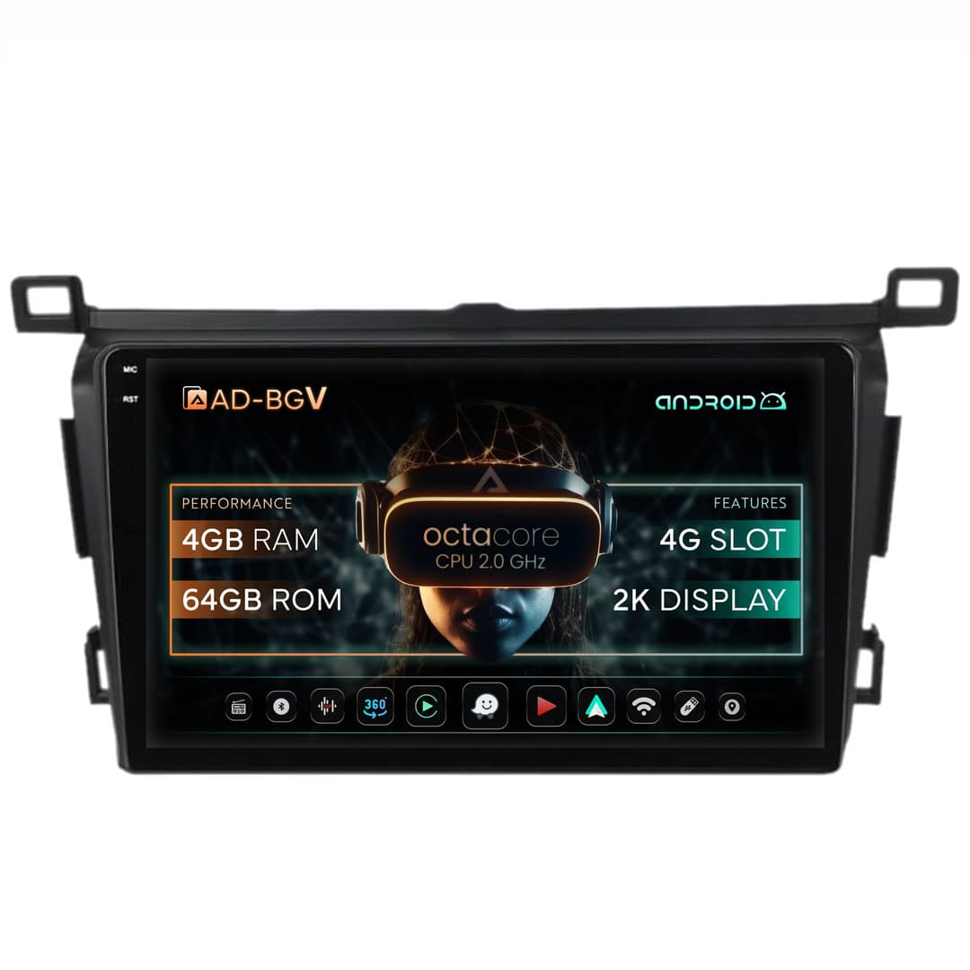 Navigatie Toyota RAV4 (2013-2018), Android, V-Octacore 4GB RAM + 64GB ROM, 9.5 Inch - AD-BGV9004+AD-BGRKIT092