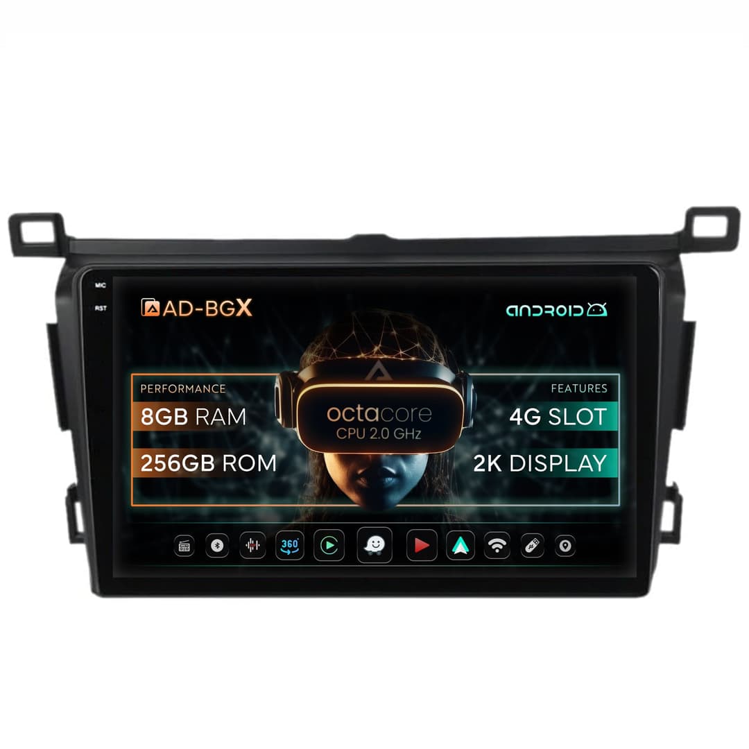 Navigatie Toyota RAV4 (2013-2018), Android, X-Octacore 8GB RAM + 256GB ROM, 9.5 Inch - AD-BGX9008+AD-BGRKIT092