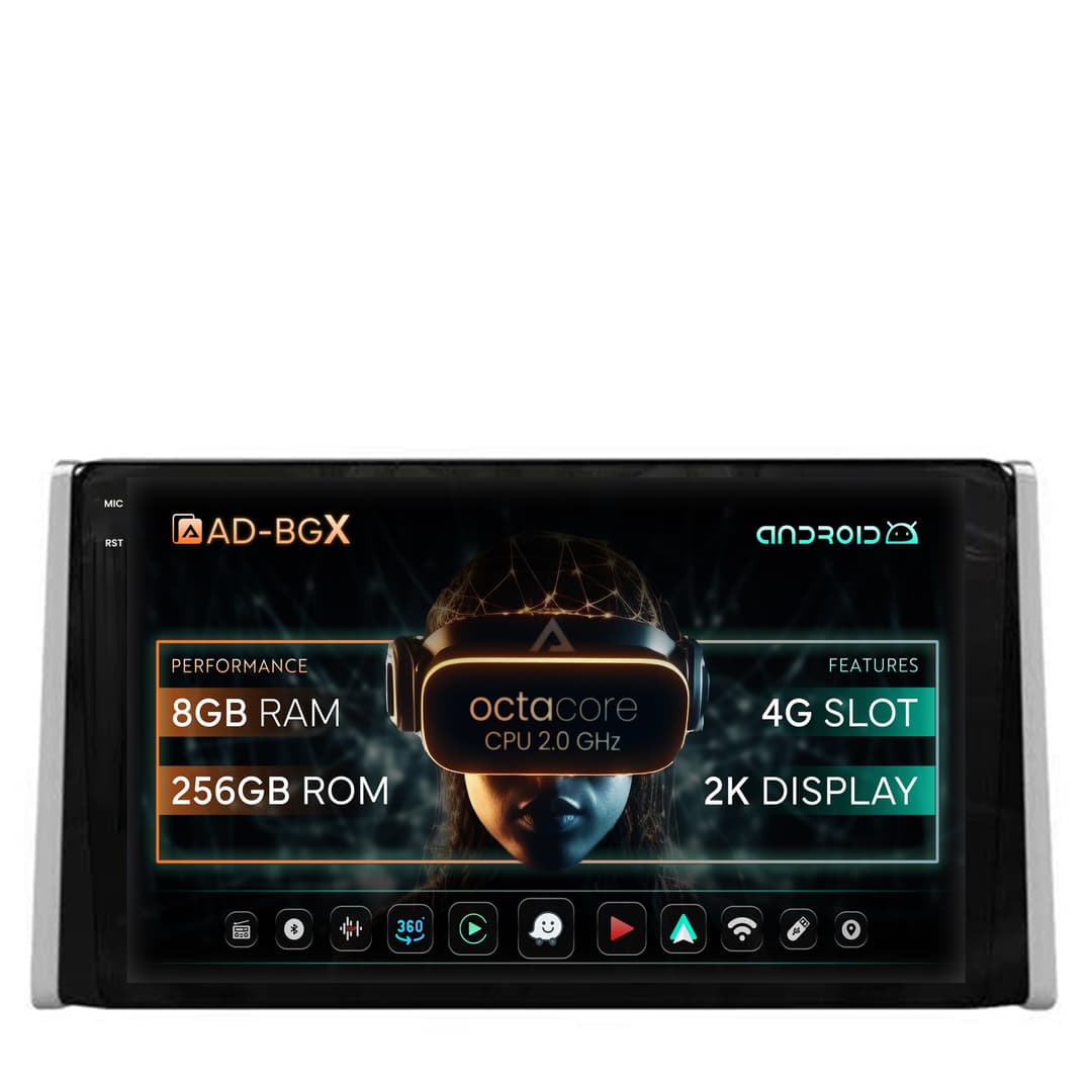 Navigatie Toyota RAV4 (2018+), Android, X-Octacore 8GB RAM + 256GB ROM, 9.5 Inch - AD-BGX9008+AD-BGRKIT098